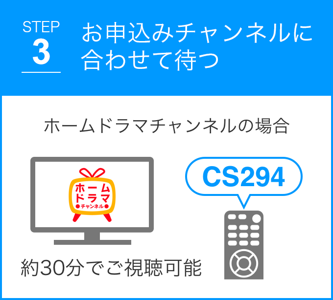 STEP3 お申込みチャンネルに合わせて待つ