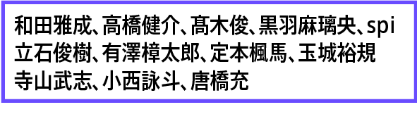 和田雅成、高橋健介、髙木俊、黒羽麻璃央、spi、立石俊樹、有澤樟太郎、定本楓馬、玉城裕規、寺山武志、小西詠斗、唐橋充- CAST | テレビ演劇 サクセス荘３
