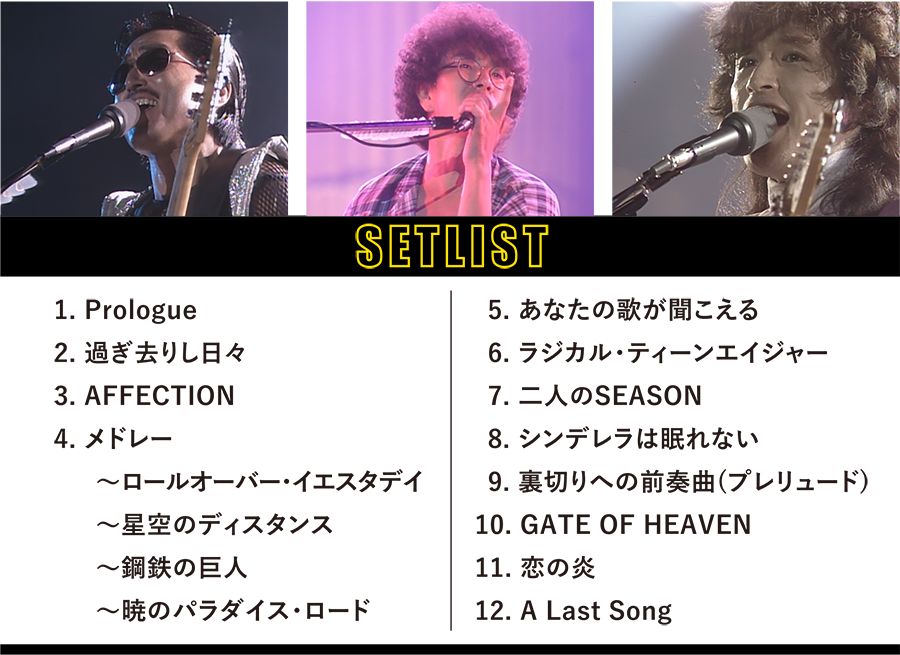 SET LIST | 【一挙放送】THE ALFEE：80年代・伝説ライブ3連発｜ホームドラマチャンネル