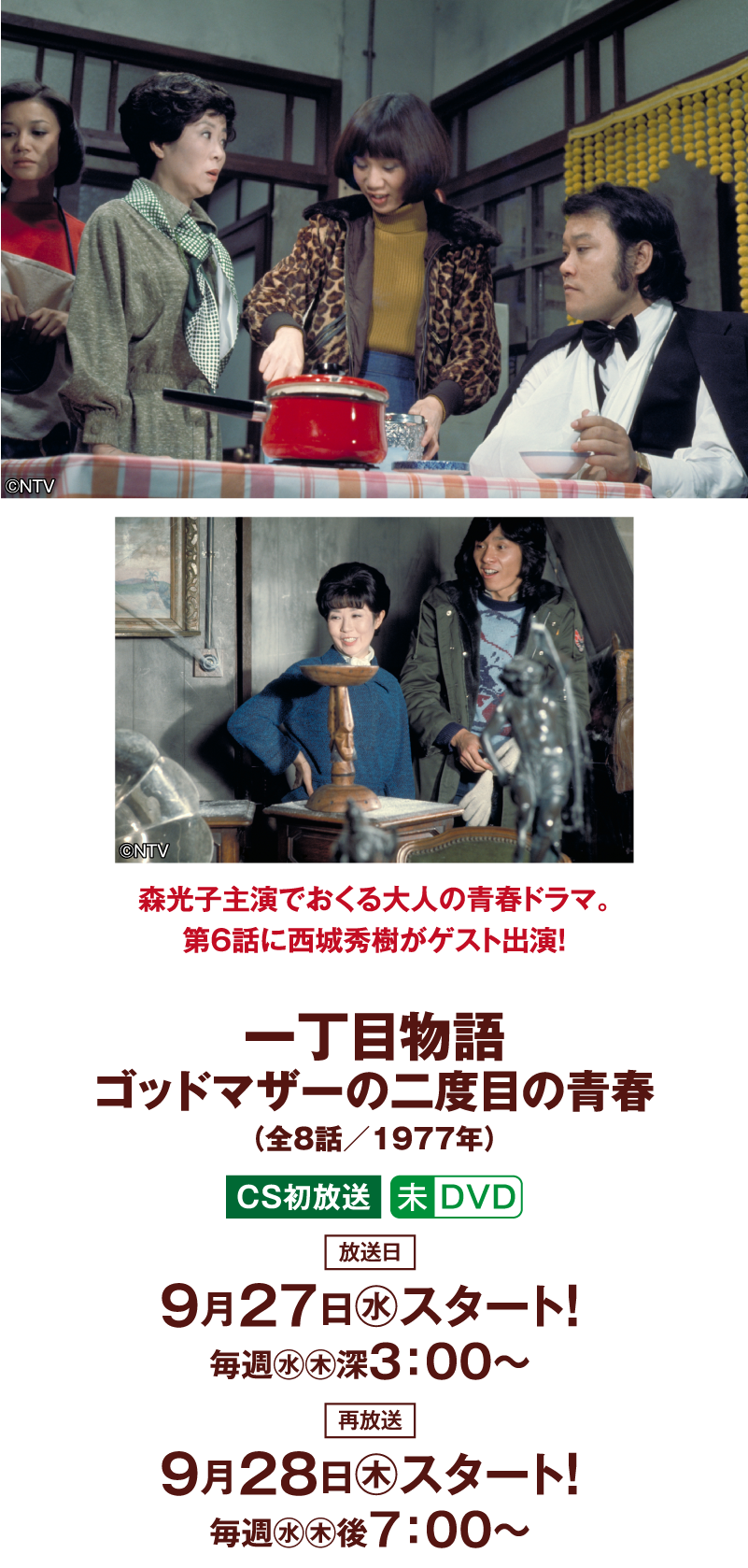 一丁目物語 ゴッドマザーの二度目の青春 | 「西城秀樹セレクション」特設サイト｜ホームドラマチャンネル