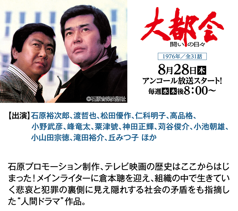 大都会-闘いの日々-｜石原プロモーション制作ドラマ総力特集｜ホームドラマチャンネル